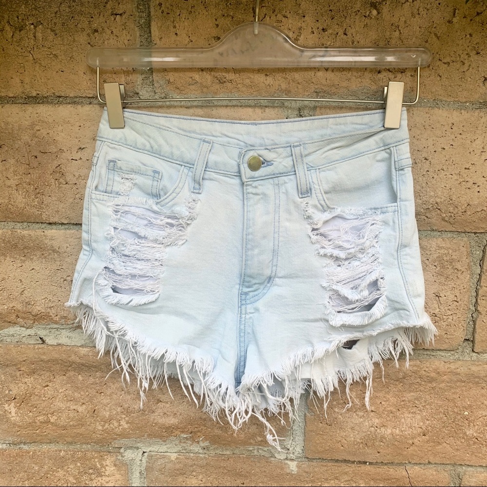 Brandy Melville distressed denim shorts